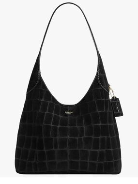 Coach Brooklyn Shoulder Bag 28 Cow Leather Croc-Embossed Suede Hobo Bag NEW